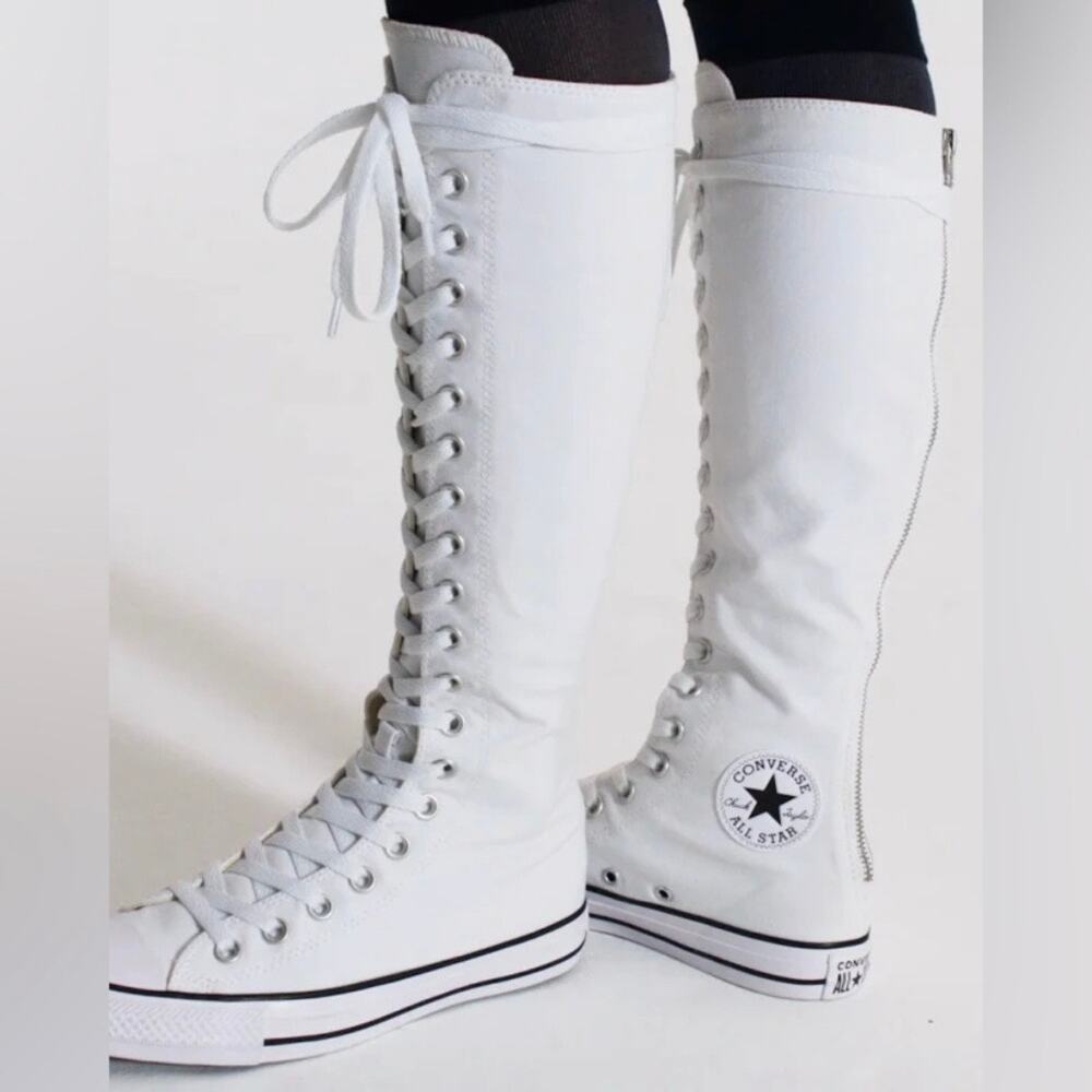 Converse Chuck Taylor All Star XXHi, Size 8 Knee-High White Lace-up Sneakers New